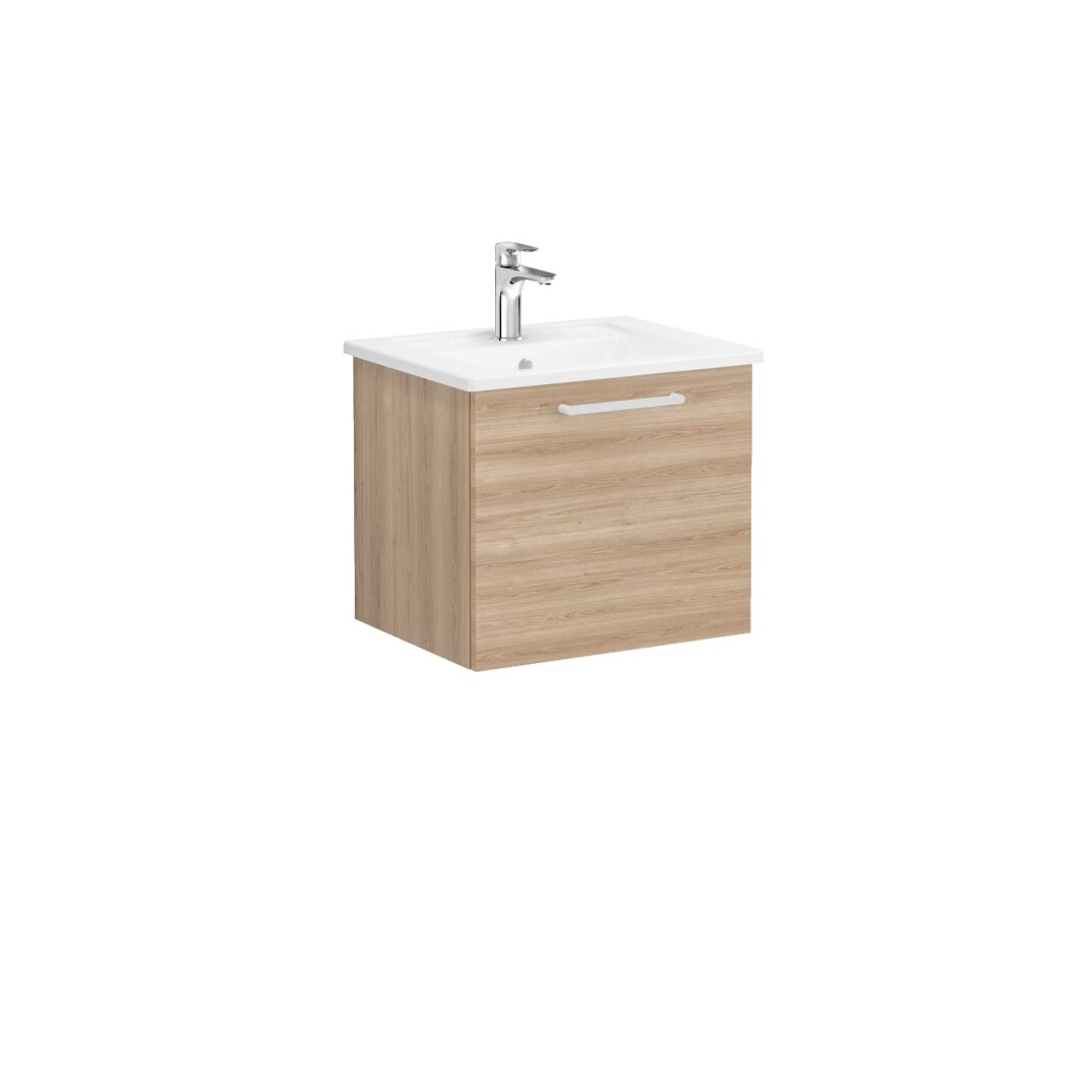 VitrA Root Flat Tek Çekmeceli Lavabo Dolabı, 60 cm, Doğal Meşe (Köşeli Lavabo Dahil),66410 - 4