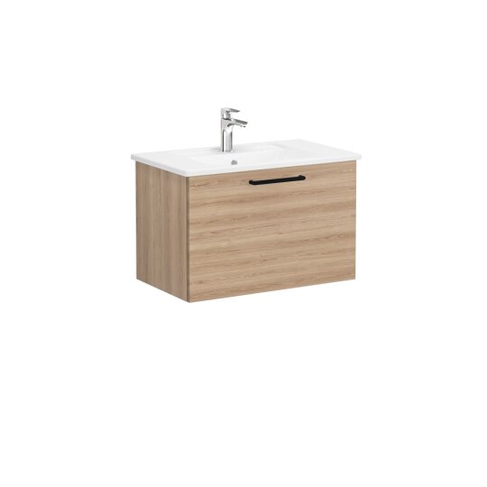 VitrA Root Flat Tek Çekmeceli Lavabo Dolabı, 80 cm, Doğal Meşe (Köşeli Lavabo Dahil),66422 - 5