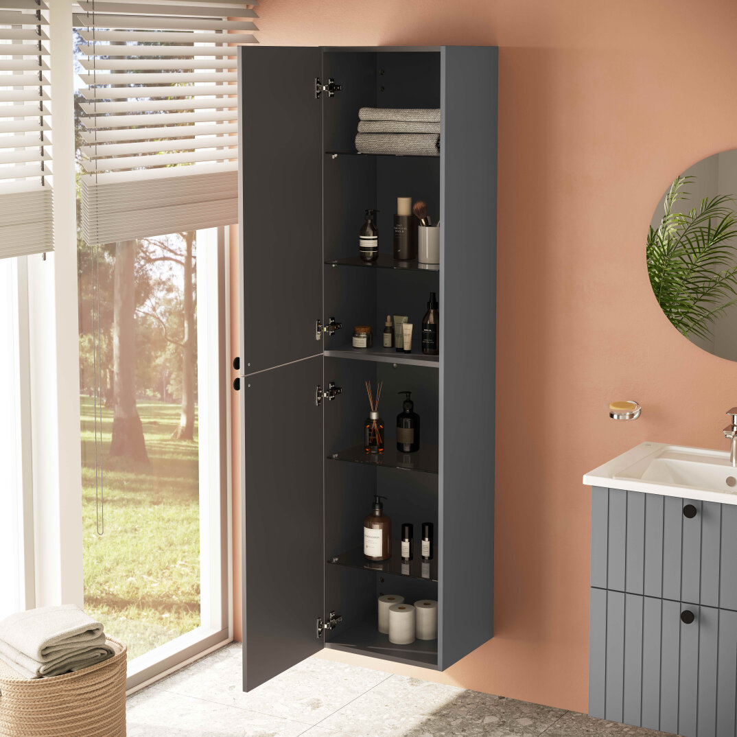 VitrA Root Groove Boy Dolabı, 40 cm, Mat Gri,69088 - 5