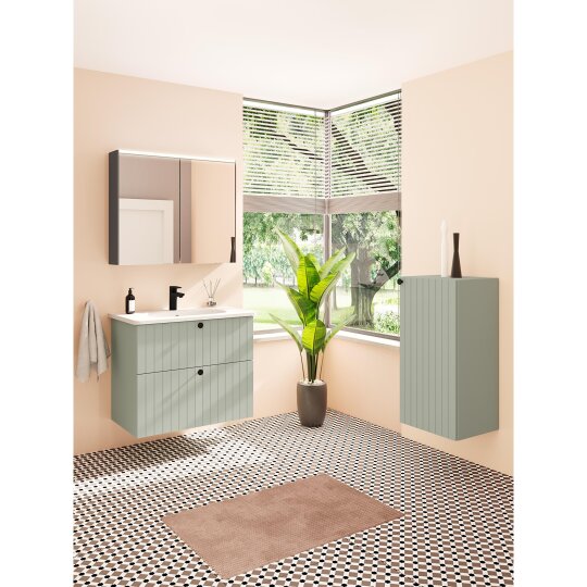 VitrA Root Groove Çift Çekmeceli Lavabo Dolabı, 100 cm, Mat Retro Yeşil (Yuvarlak Lavabo Dahil),69463 - 13
