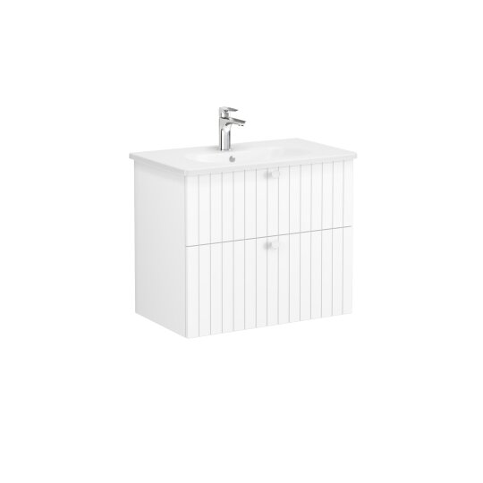 VitrA Root Groove Çift Çekmeceli Lavabo Dolabı, 80 cm, Mat Beyaz (Yuvarlak Lavabo Dahil),69436 - 8