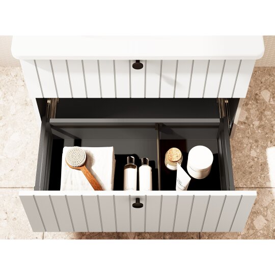 VitrA Root Groove Çift Çekmeceli Lavabo Dolabı, 80 cm, Mat Beyaz (Yuvarlak Lavabo Dahil),69436 - 10