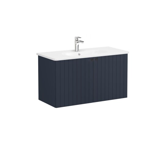VitrA Root Groove Kapaklı Lavabo Dolabı, 100 cm, Mat Lacivert (Yuvarlak Lavabo Dahil),69315 - 2
