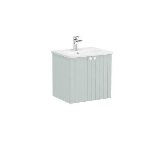 VitrA Root Groove Kapaklı Lavabo Dolabı, 60 cm, Mat Retro Yeşil (Yuvarlak Lavabo Dahil),69274 - 4