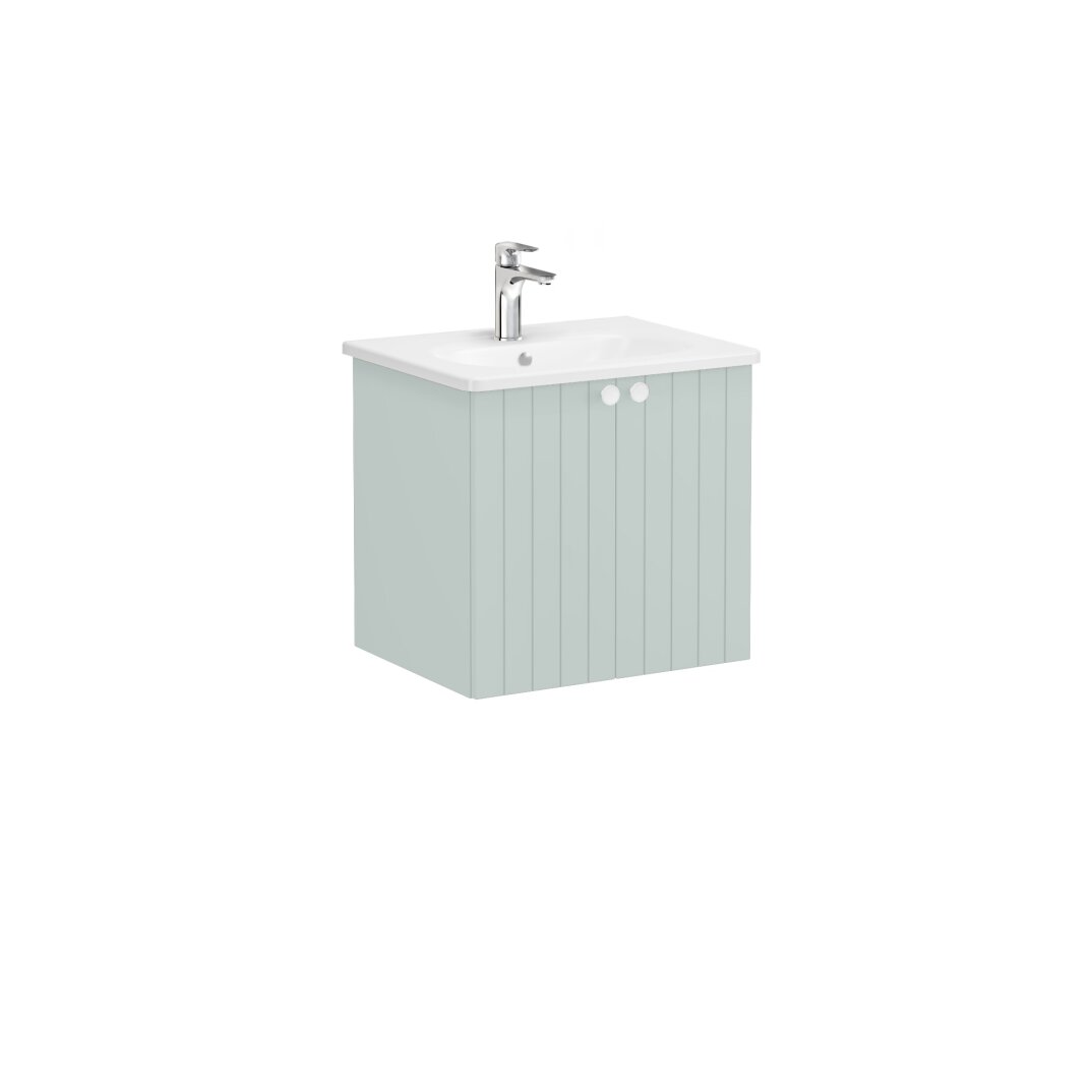 VitrA Root Groove Kapaklı Lavabo Dolabı, 60 cm, Mat Retro Yeşil (Yuvarlak Lavabo Dahil),69274 - 4