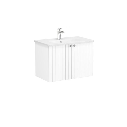 VitrA Root Groove Kapaklı Lavabo Dolabı, 80 cm, Mat Beyaz (Yuvarlak Lavabo Dahil),69289 - 4