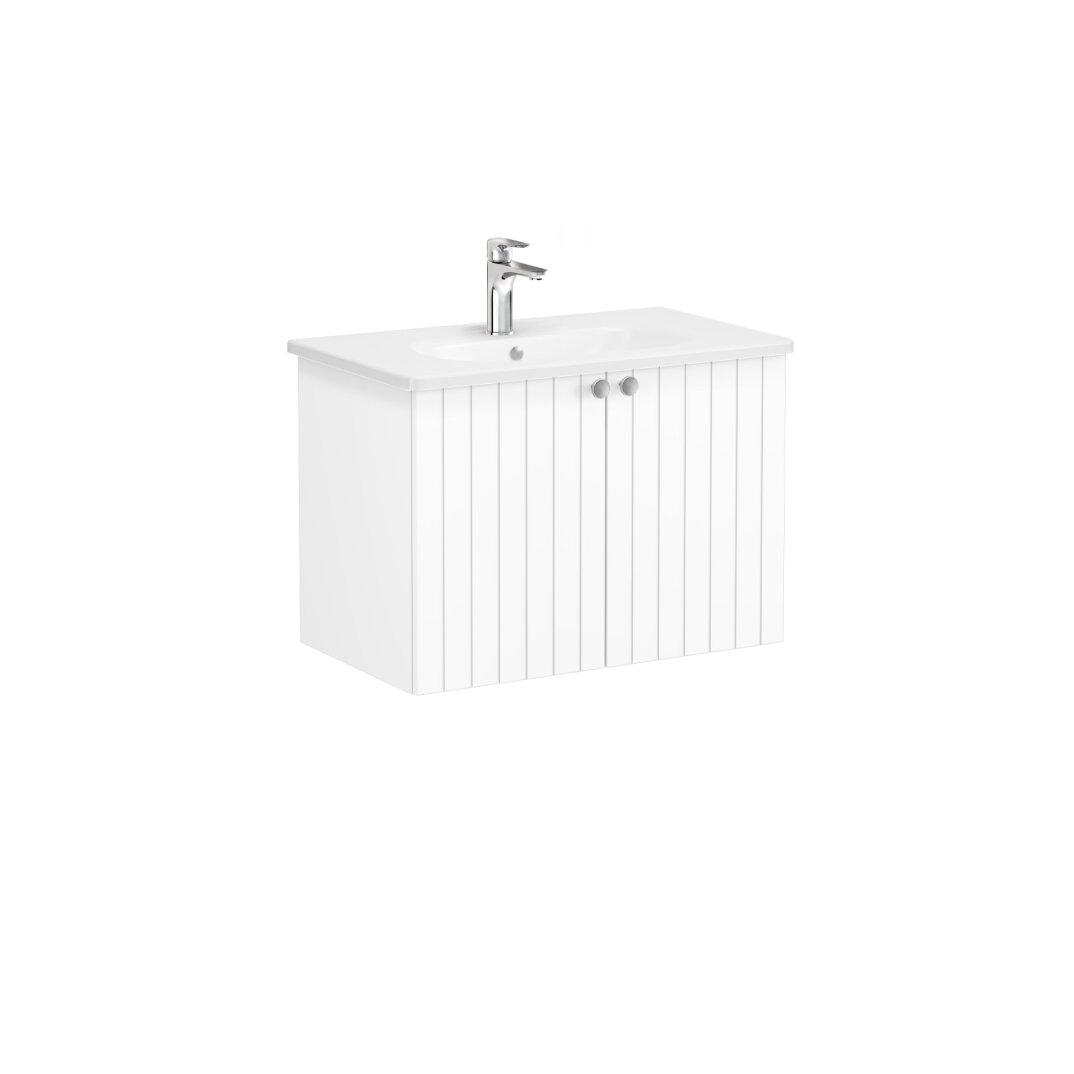 VitrA Root Groove Kapaklı Lavabo Dolabı, 80 cm, Mat Beyaz (Yuvarlak Lavabo Dahil),69289 - 4