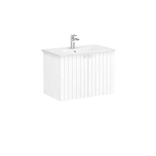 VitrA Root Groove Kapaklı Lavabo Dolabı, 80 cm, Mat Beyaz (Yuvarlak Lavabo Dahil),69289 - 5
