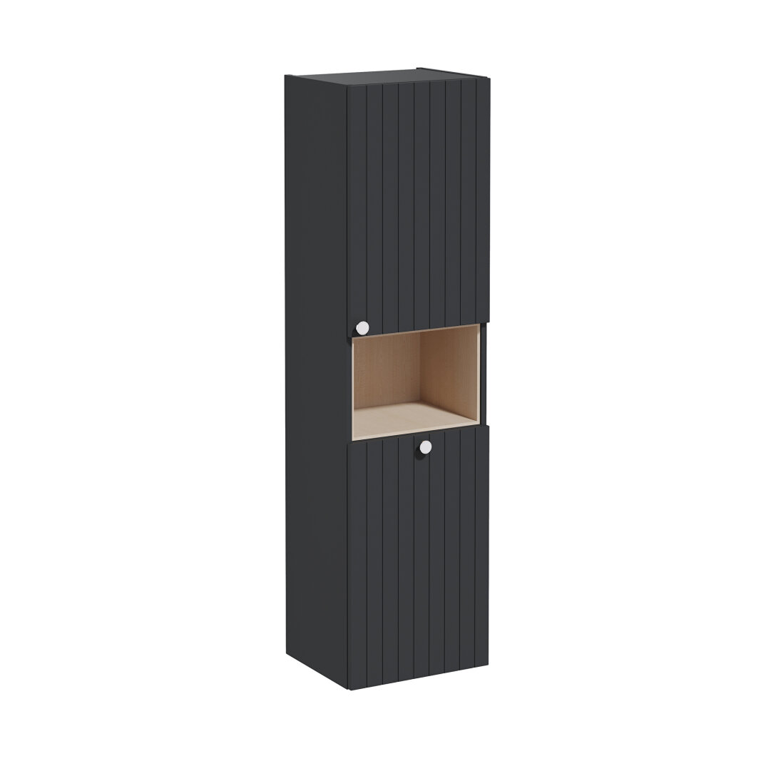 VitrA Root Groove Kısa Boy Dolabı, 40 cm, Mat Grafit (Çamaşır Sepetli-Sağ),69104 - 3