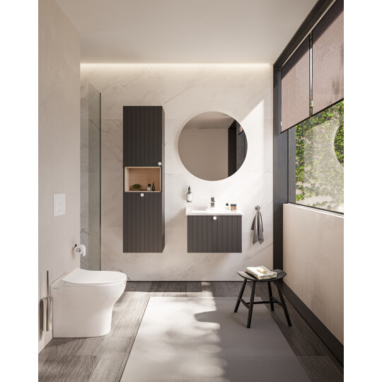 VitrA Root Groove Kısa Boy Dolabı, 40 cm, Mat Grafit (Çamaşır Sepetli-Sağ),69104 - 4