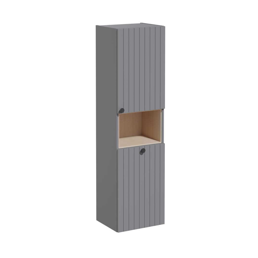 VitrA Root Groove Kısa Boy Dolabı, 40 cm, Mat Gri (Çamaşır Sepetli-Sağ),69102 - 1