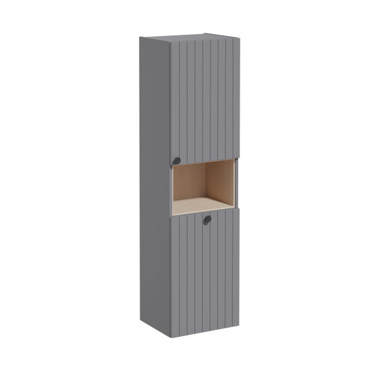 VitrA Root Groove Kısa Boy Dolabı, 40 cm, Mat Gri (Çamaşır Sepetli-Sağ),69102 - 2