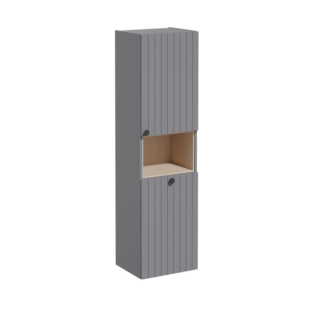 VitrA Root Groove Kısa Boy Dolabı, 40 cm, Mat Gri (Çamaşır Sepetli-Sağ),69102 - 2