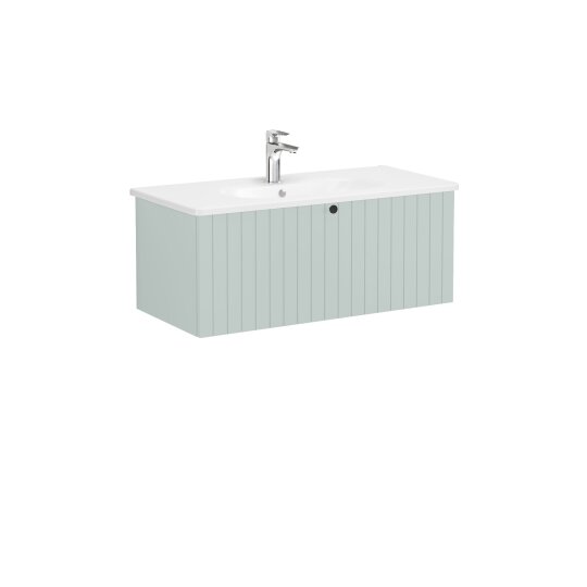 VitrA Root Groove Tek Çekmeceli Lavabo Dolabı, 100 cm, Mat Retro Yeşil (Yuvarlak Lavabo Dahil),69400 - 5