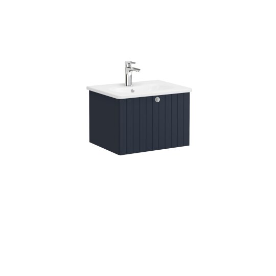 VitrA Root Groove Tek Çekmeceli Lavabo Dolabı, 60 cm, Mat Lacivert (Yuvarlak Lavabo Dahil),69357 - 6