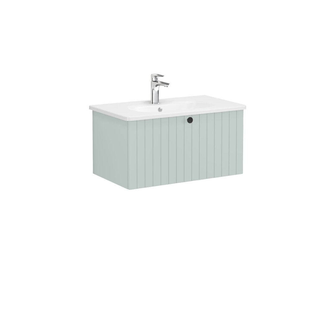 VitrA Root Groove Tek Çekmeceli Lavabo Dolabı, 80 cm, Mat Retro Yeşil (Yuvarlak Lavabo Dahil),69379 - 1