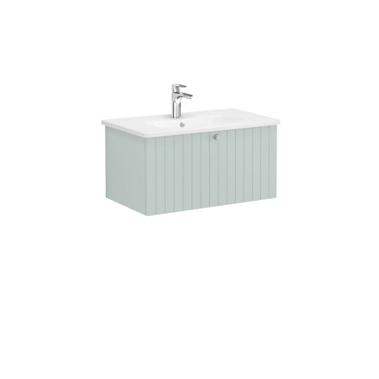 VitrA Root Groove Tek Çekmeceli Lavabo Dolabı, 80 cm, Mat Retro Yeşil (Yuvarlak Lavabo Dahil),69379 - 3