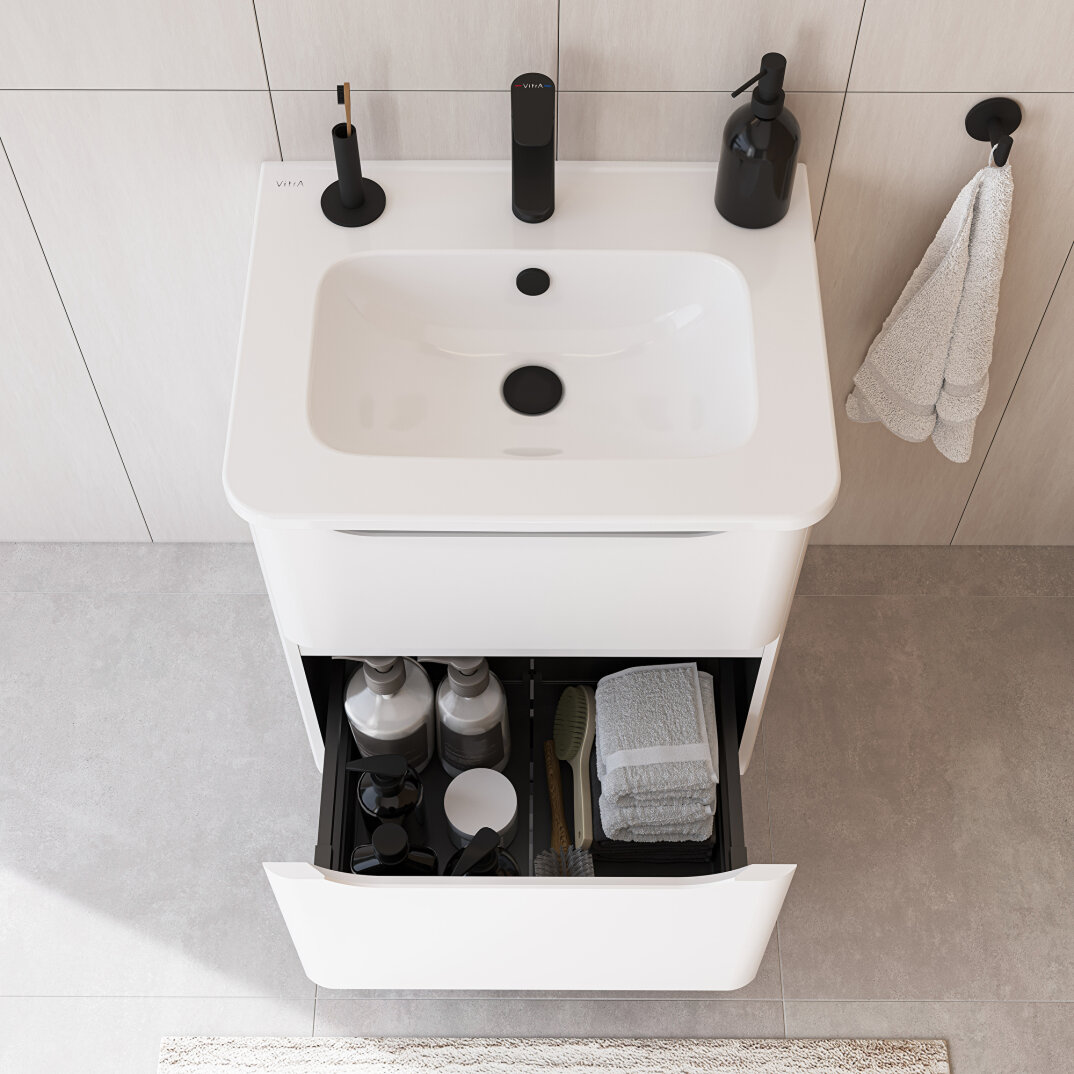 VitrA S20 Round Etajerli Lavabo, 60 cm, 7680B003-0001 - 4