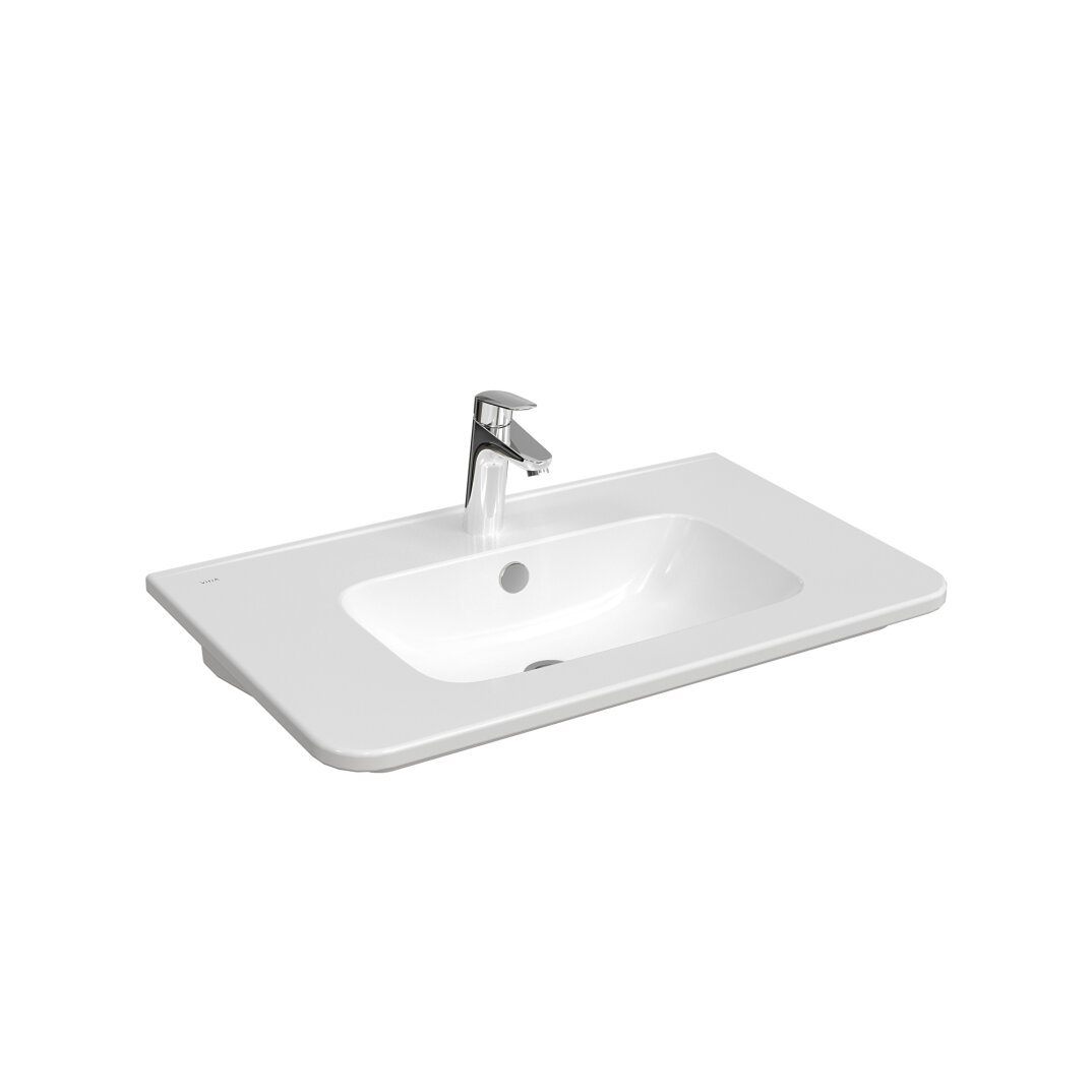 VitrA S20 Round Etajerli Lavabo, 80 cm, 7681B003-0001 - 1