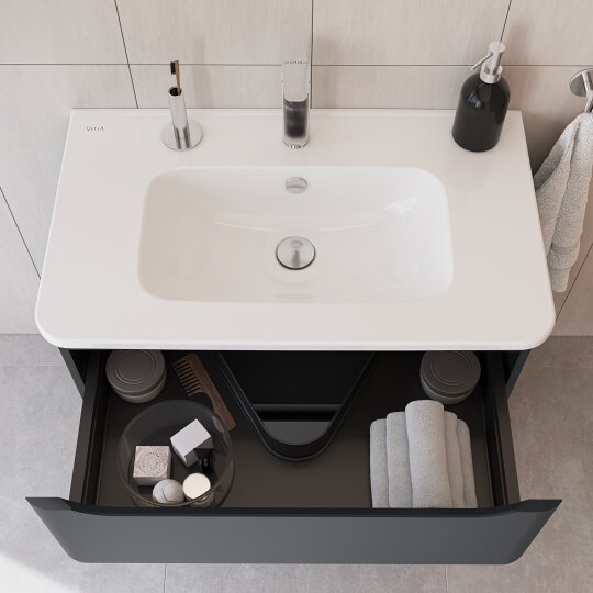 VitrA S20 Round Etajerli Lavabo, 80 cm, 7681B003-0001 - 6