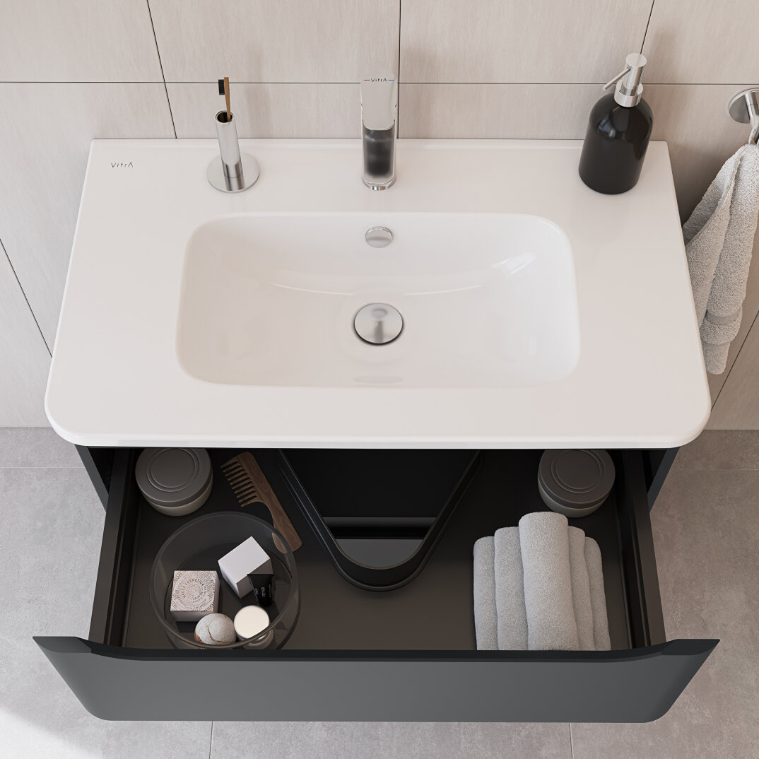 VitrA S20 Round Etajerli Lavabo, 80 cm, 7681B003-0001 - 6