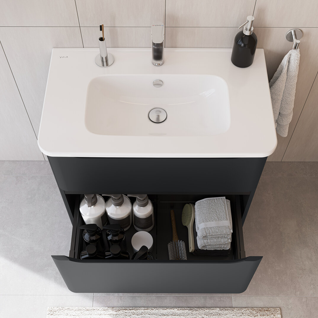 VitrA S20 Round Etajerli Lavabo, 80 cm, 7681B003-0001 - 8