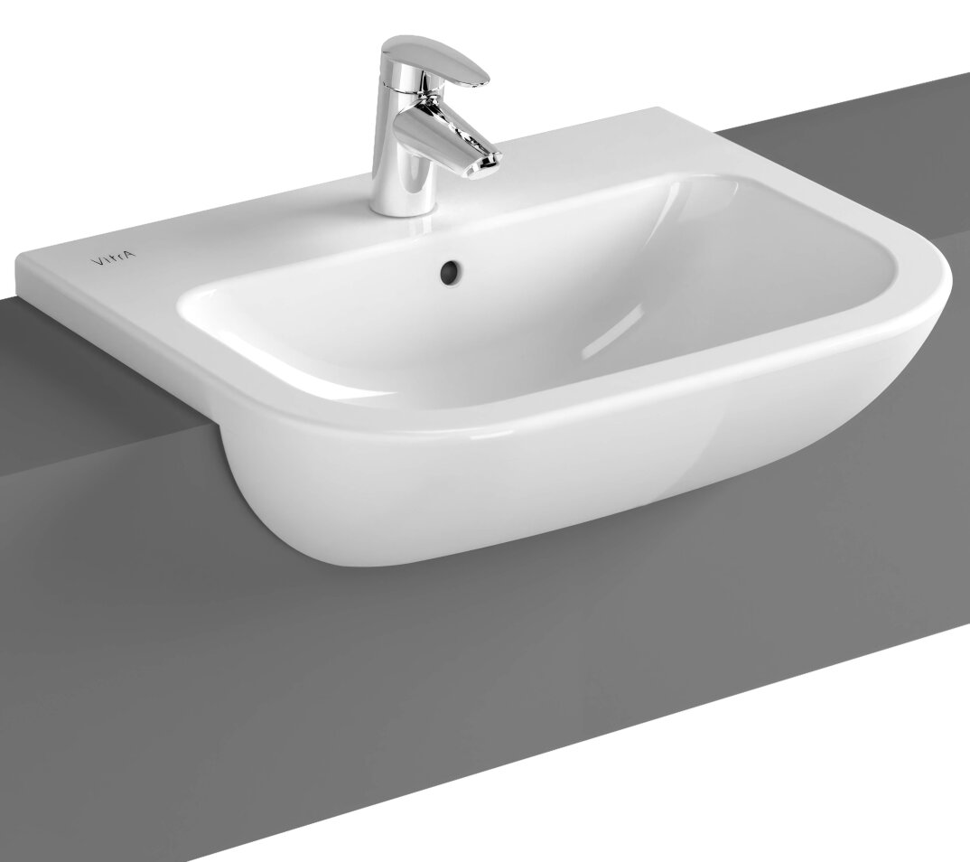 VitrA S20 Yarım Tezgah Lavabo, 55 cm,5524B003-0001 - 1