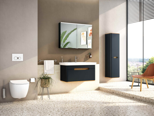 Vitra Sento Ayaksız Boy Dolabı, Sol, Mat Antrasit, 60862 - 4