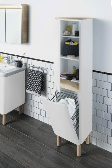 VitrA Sento Çamaşır Sepetli Boy Dolabı, Ayaksız, Sağ, Mat Beyaz,60842 - 3