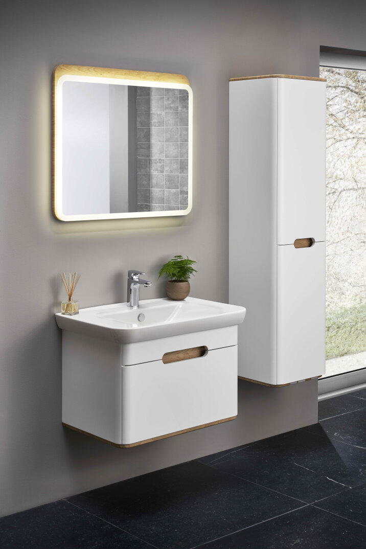 VitrA Sento Çamaşır Sepetli Boy Dolabı, Ayaksız, Sağ, Mat Beyaz,60842 - 4
