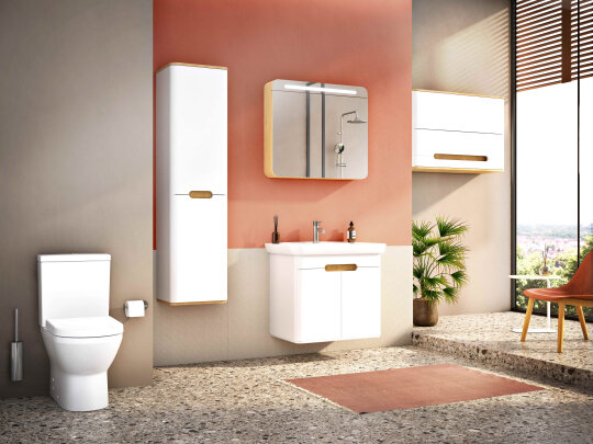 VitrA Sento Çamaşır Sepetli Boy Dolabı, Ayaksız, Sağ, Mat Beyaz,60842 - 5