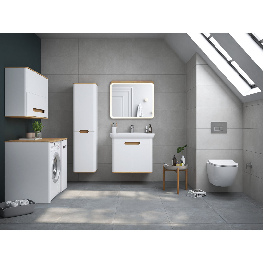 VitrA Sento Çamaşır Sepetli Boy Dolabı, Ayaksız, Sağ, Mat Beyaz,60842 - 8