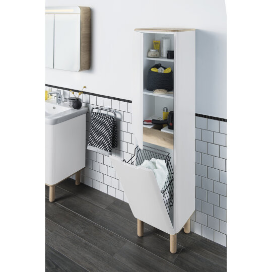 VitrA Sento Çamaşır Sepetli Boy Dolabı, Ayaksız, Sağ, Mat Beyaz,60842 - 9