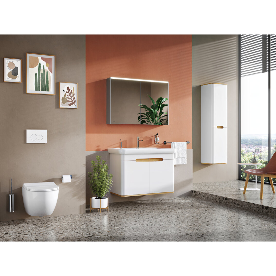 VitrA Sento Çamaşır Sepetli Boy Dolabı, Ayaksız, Sağ, Mat Beyaz,60842 - 12