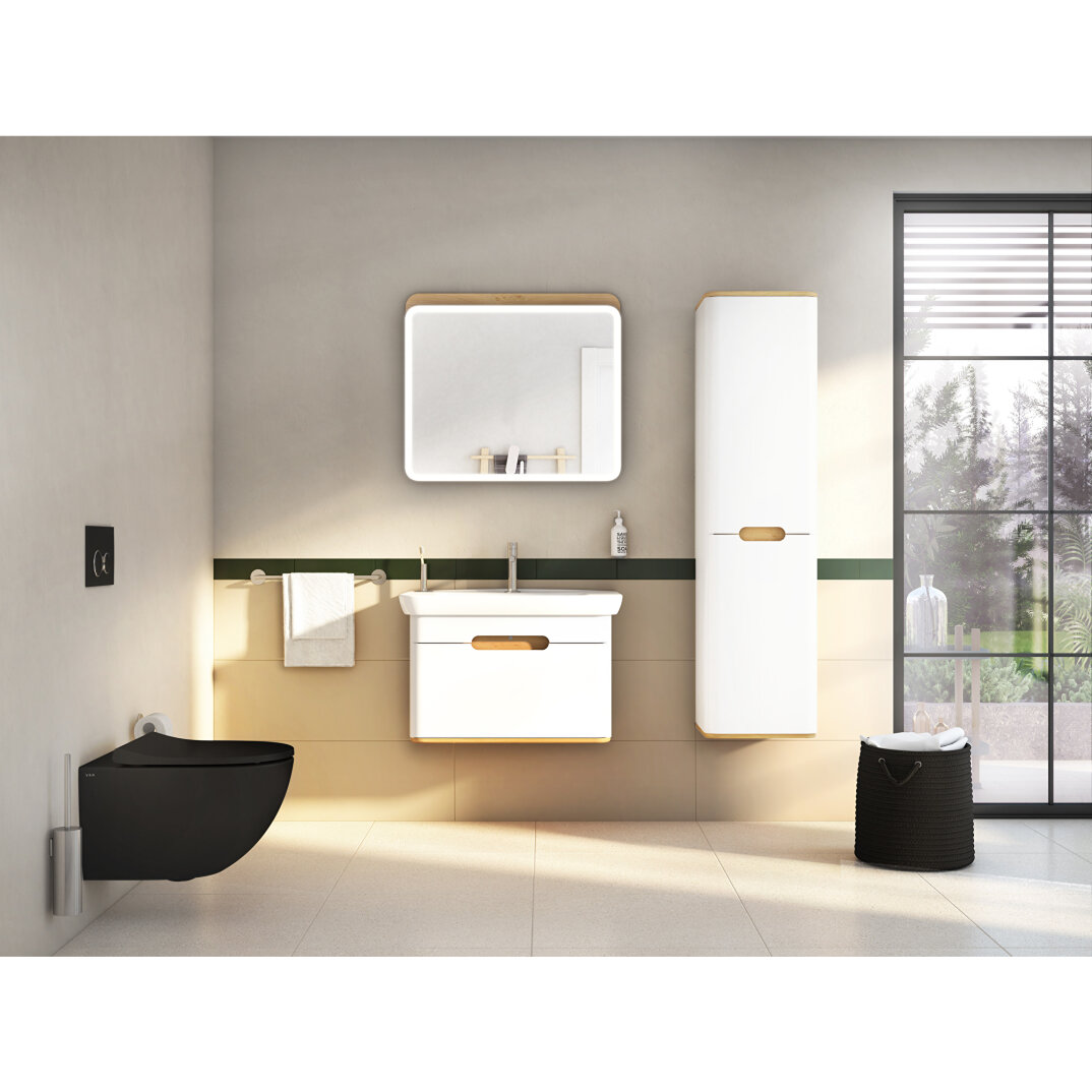 VitrA Sento Çamaşır Sepetli Boy Dolabı, Ayaksız, Sağ, Mat Beyaz,60842 - 13