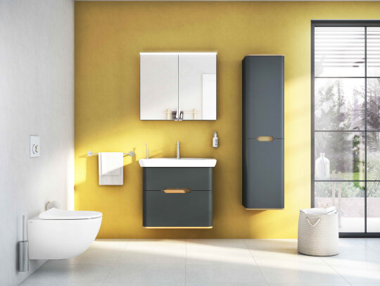 VitrA Sento Çamaşır Sepetli Boy Dolabı, Ayaksız, Sol, Mat Antrasit, 60856 - 2