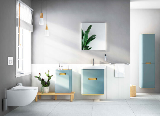 VitrA Sento Çamaşır Sepetli Boy Dolabı, Ayaksız, Sol, Mat Fiyord Yeşili,65892 - 3