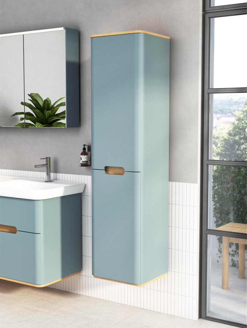 VitrA Sento Çamaşır Sepetli Boy Dolabı, Ayaksız, Sol, Mat Fiyord Yeşili,65892 - 5