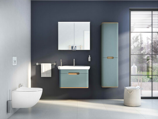 VitrA Sento Çamaşır Sepetli Boy Dolabı, Ayaksız, Sol, Mat Fiyord Yeşili,65892 - 6