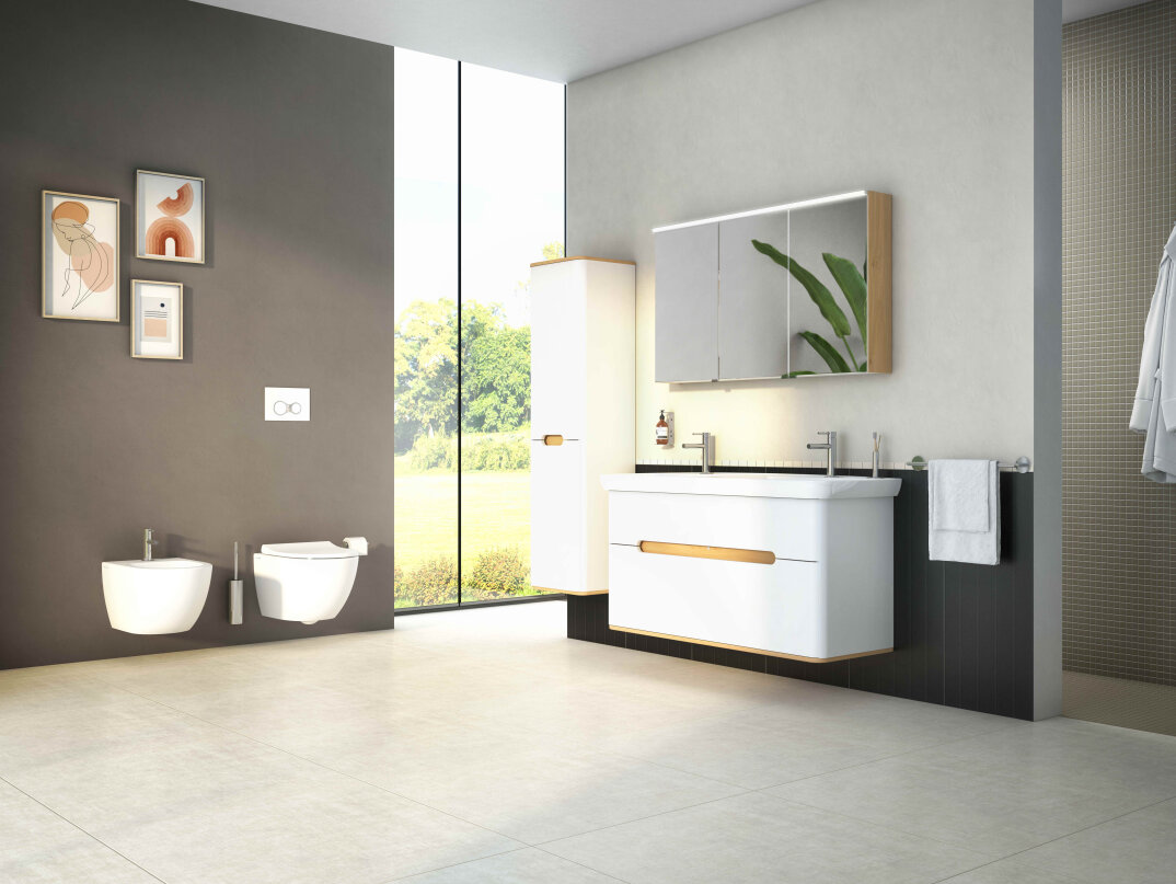 VitrA Sento Çift Çekmeceli, Çift Lavabo Hazneli Lavabo Dolabı, Ayaksız, 130 Cm, Mat Beyaz,61187 - 4