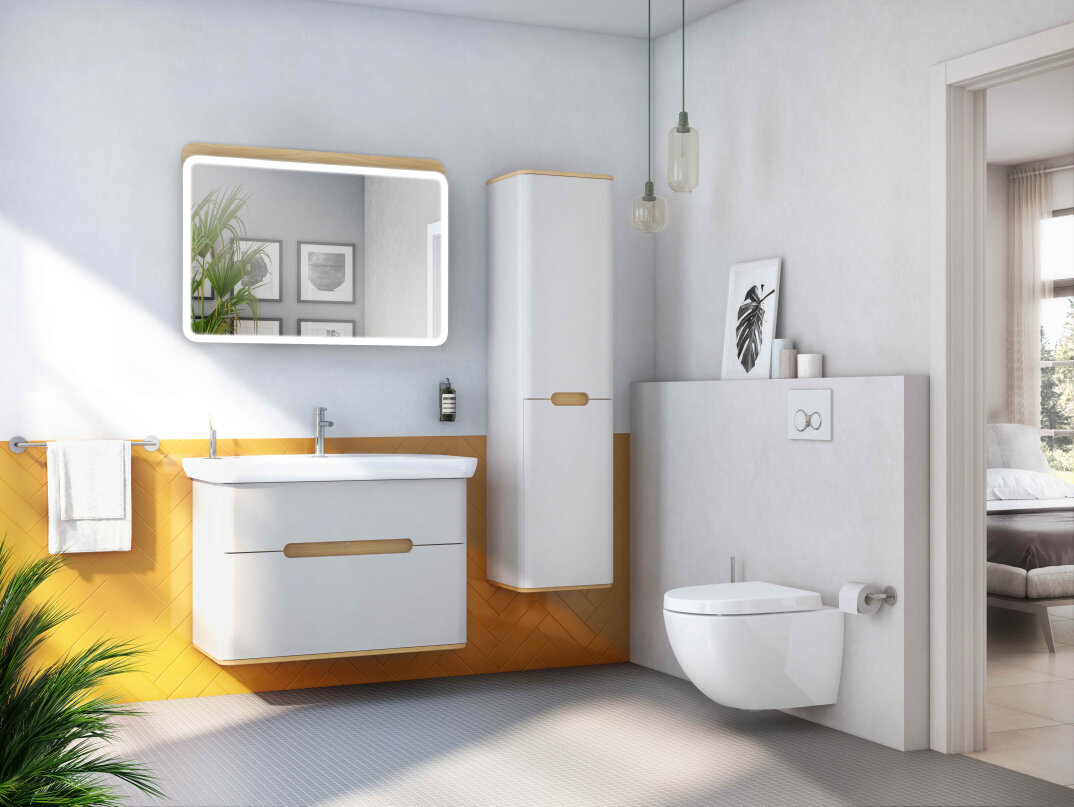 VitrA Sento Çift Çekmeceli Lavabo Dolabı, Ayaksız, 100 Cm, Mat Açık Gri,65990 - 2