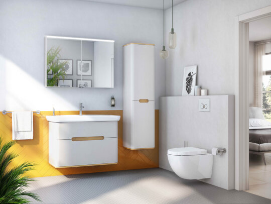 VitrA Sento Çift Çekmeceli Lavabo Dolabı, Ayaksız, 100 Cm, Mat Açık Gri,65990 - 4