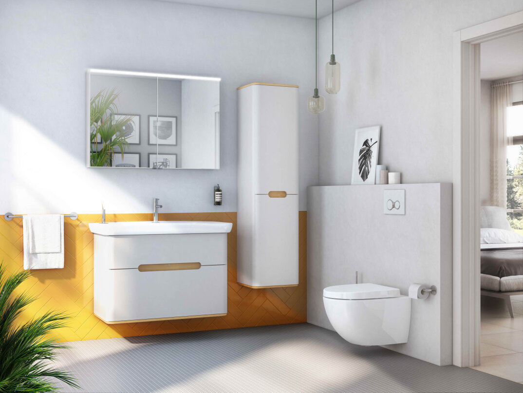 VitrA Sento Çift Çekmeceli Lavabo Dolabı, Ayaksız, 100 Cm, Mat Açık Gri,65990 - 4
