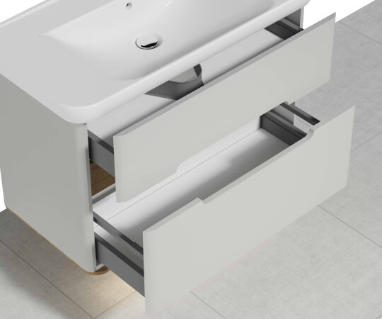 VitrA Sento Çift Çekmeceli Lavabo Dolabı, Ayaksız, 100 Cm, Mat Açık Gri,65990 - 6