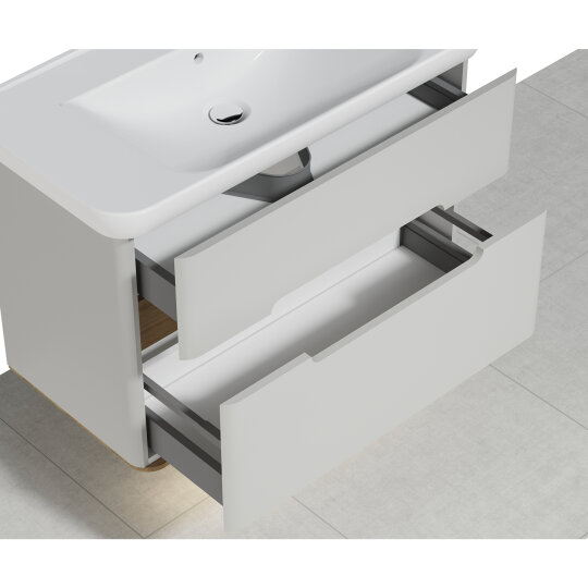 VitrA Sento Çift Çekmeceli Lavabo Dolabı, Ayaksız, 100 Cm, Mat Açık Gri,65990 - 12