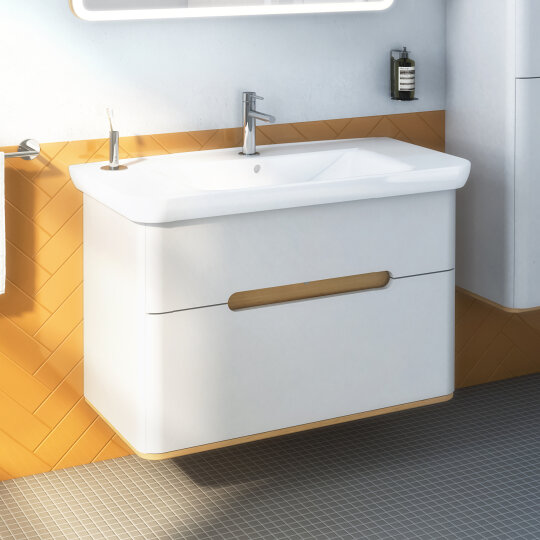 VitrA Sento Çift Çekmeceli Lavabo Dolabı, Ayaksız, 100 Cm, Mat Açık Gri,65990 - 13