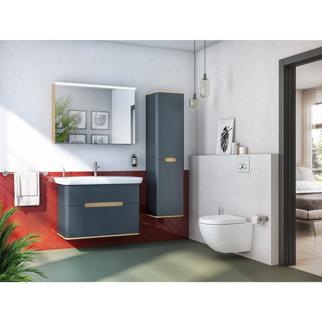 Vitra Sento Çift Çekmeceli Lavabo Dolabı, Ayaksız, 100 Cm, Mat Antrasit 60838 - 4