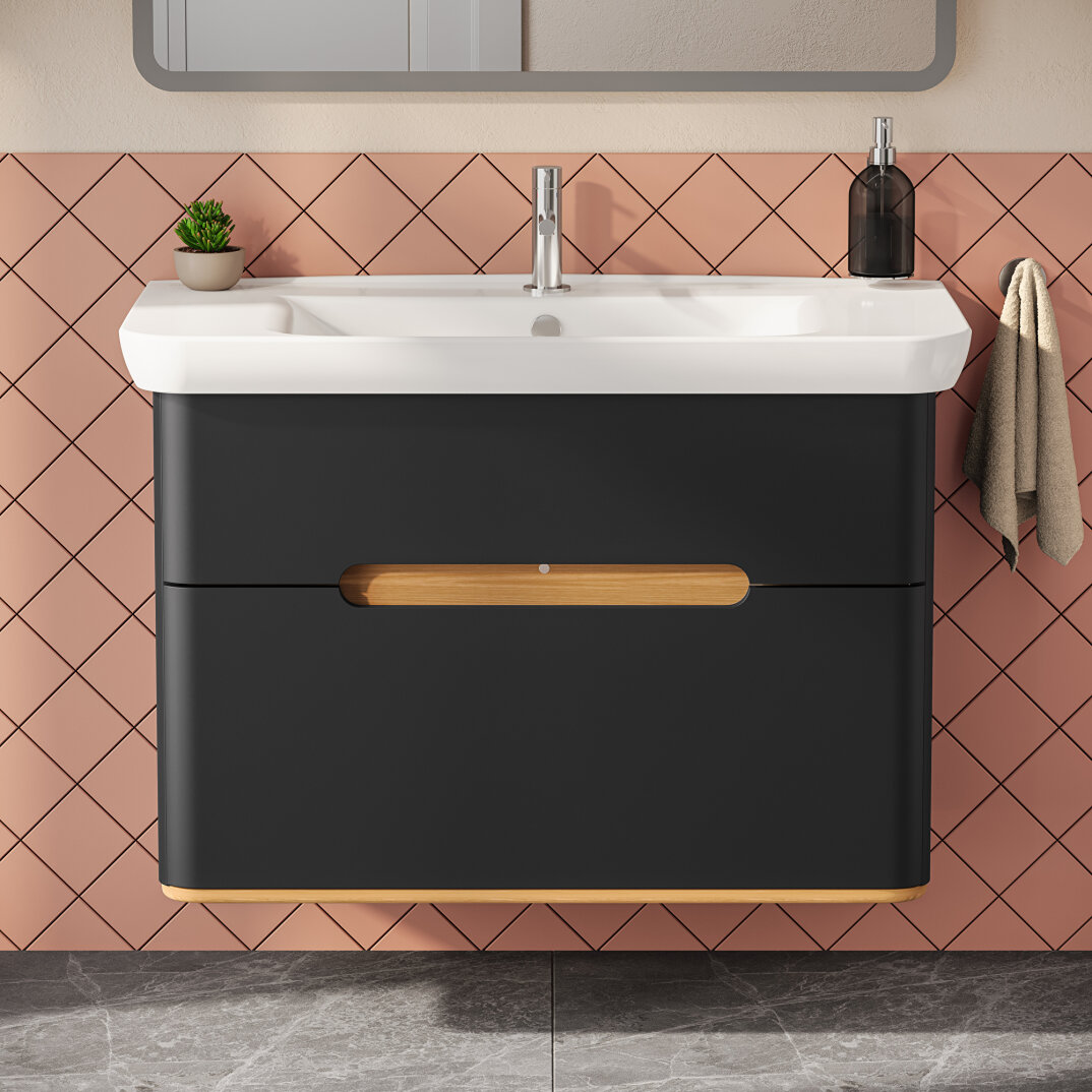 Vitra Sento Çift Çekmeceli Lavabo Dolabı, Ayaksız, 100 Cm, Mat Antrasit 60838 - 8