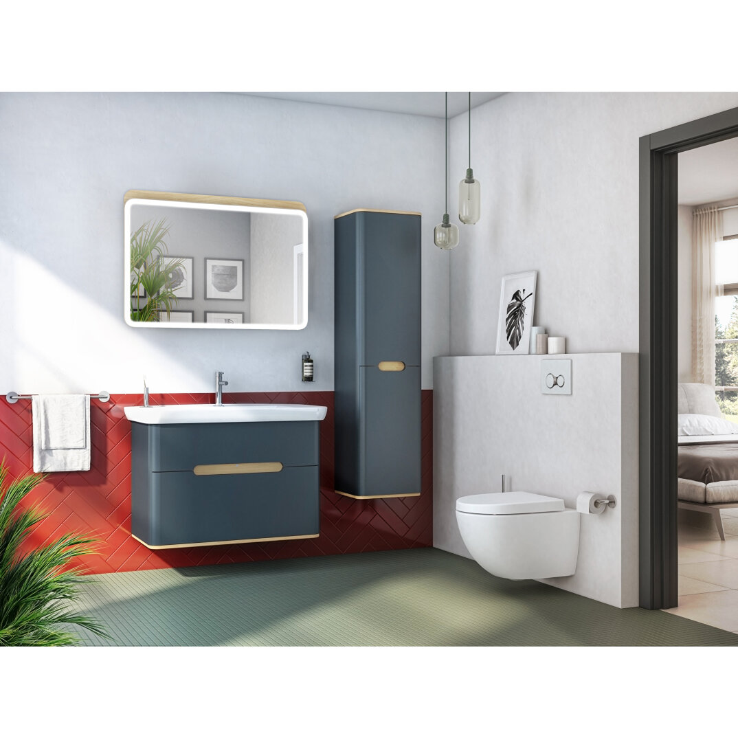 Vitra Sento Çift Çekmeceli Lavabo Dolabı, Ayaksız, 100 Cm, Mat Antrasit 60838 - 9