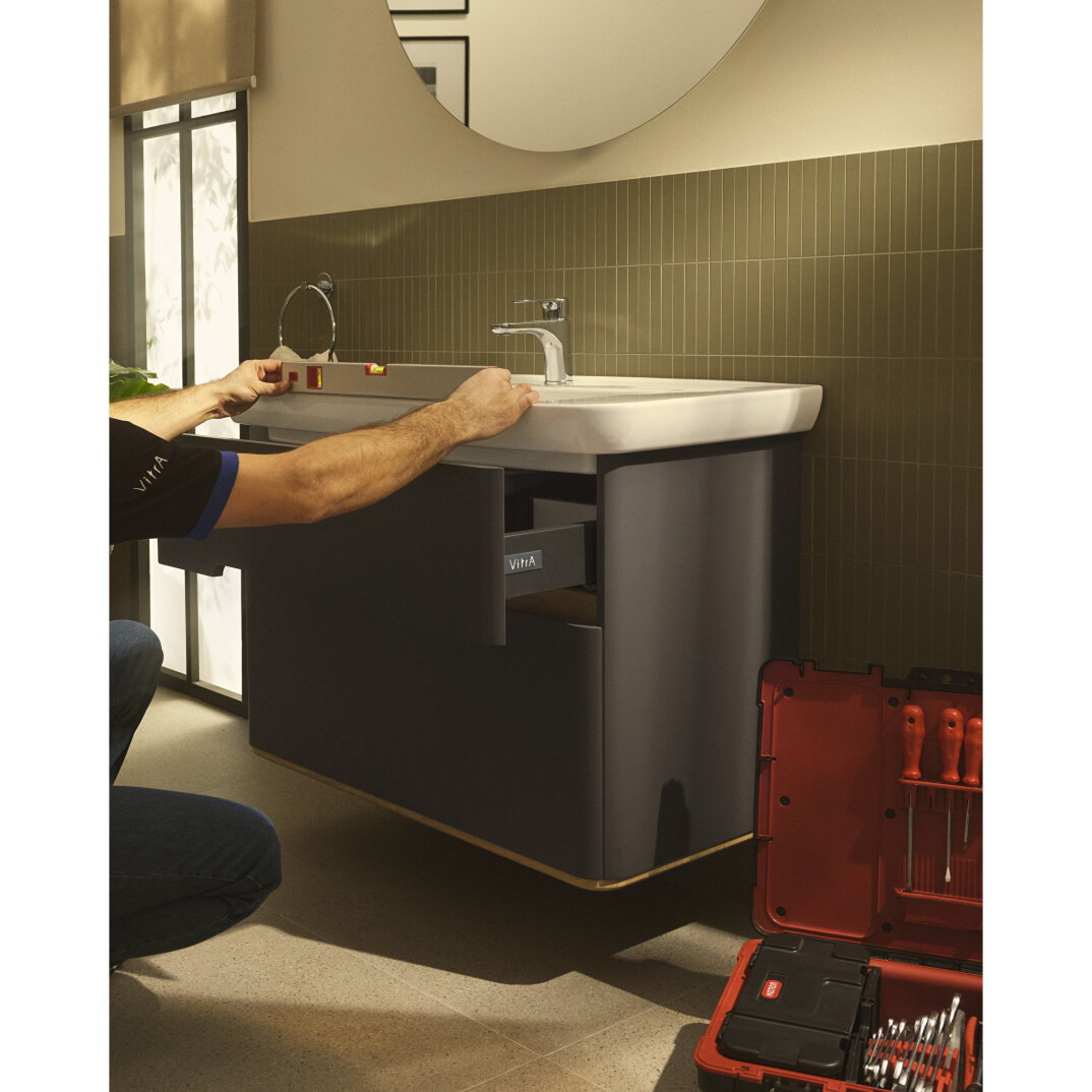 Vitra Sento Çift Çekmeceli Lavabo Dolabı, Ayaksız, 100 Cm, Mat Antrasit 60838 - 12
